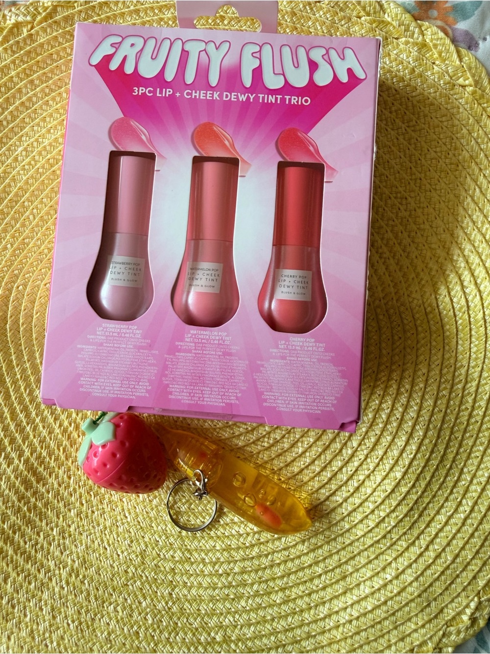Fruity Flush 3pc Lip + Cheek Dewy Tint Trio - Pink Shades